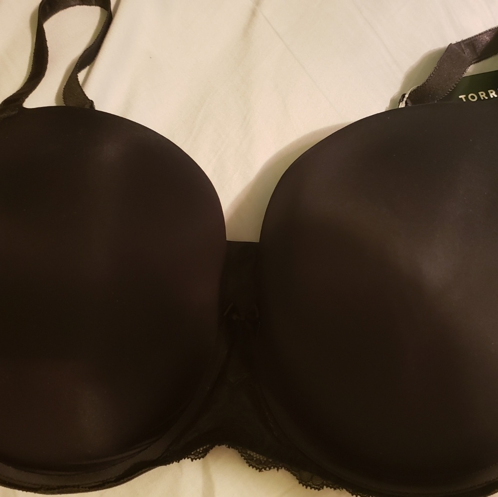 Torrid tshirt bra, lace back,  48D